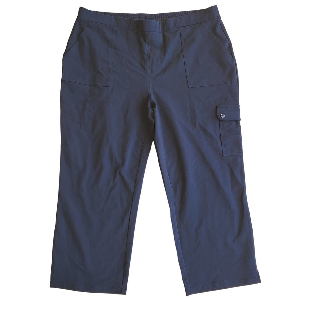 Susan Graver Weekend Cargo Pants Size XLT Navy Blue
